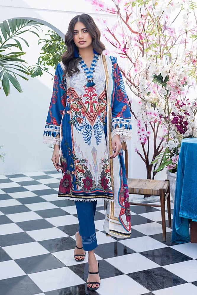 Gul Ahmed Printed Lawn Unstitched 2 Pc Suit