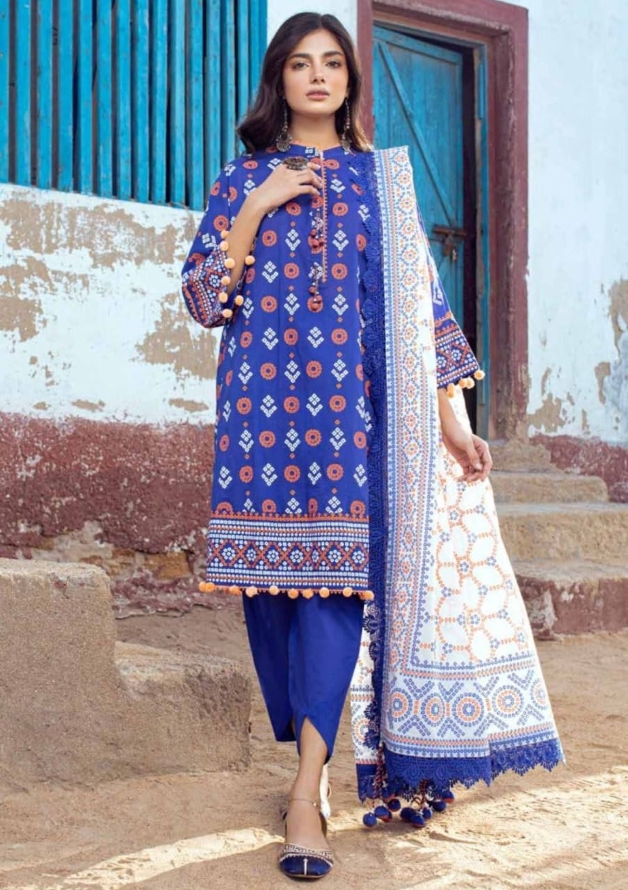 Gul Ahmed Chunri Embroidered Lawn Unstitched 3Pc Suit