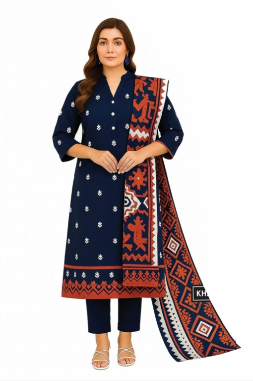 Al Karam PRINTED KHADDAR 3PC SUIT UNSTITCHED