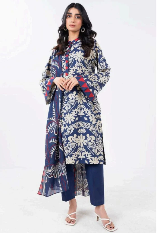 Al Karam PRINTED KHADDAR 3PC SUIT UNSTITCHED
