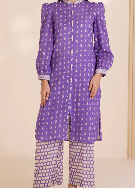 2PC Printed Zellbury Cotton Shirt Shalwar
