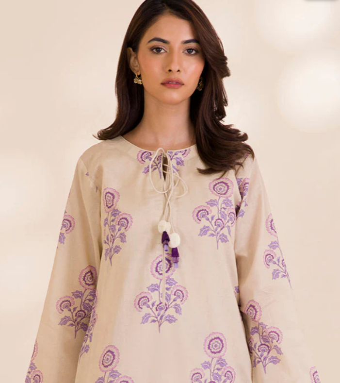 2PC Printed Zellbury Cotton Shirt Shalwar