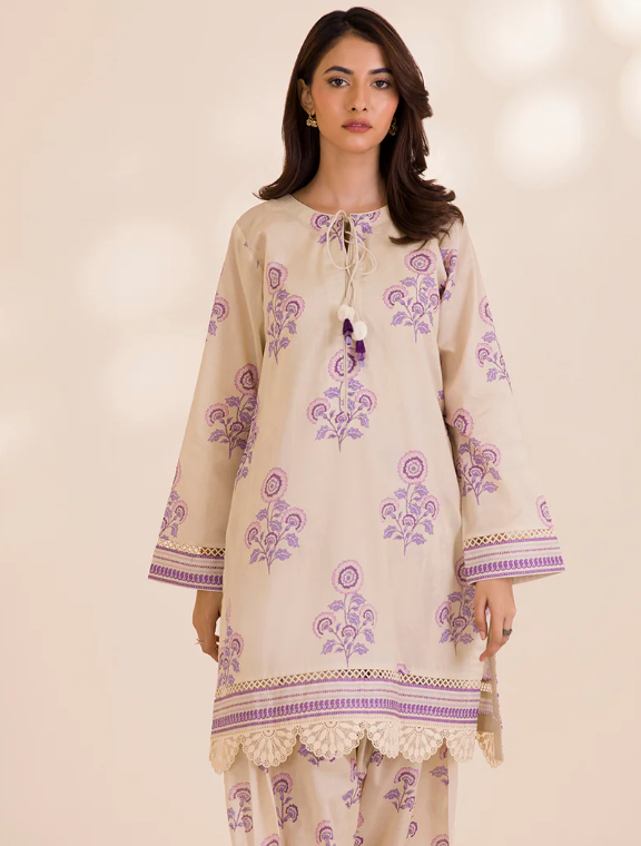 2PC Printed Zellbury Cotton Shirt Shalwar
