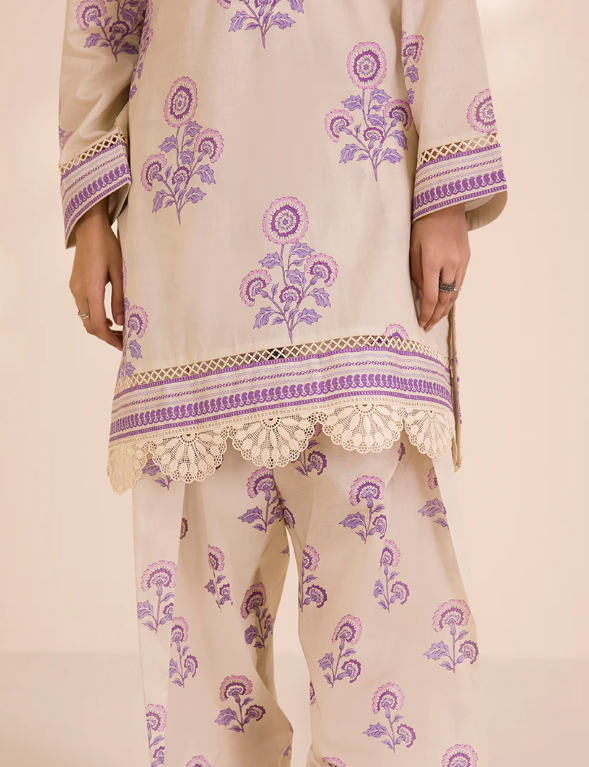 2PC Printed Zellbury Cotton Shirt Shalwar