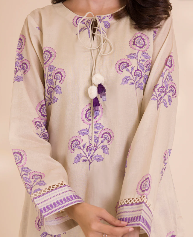 2PC Printed Zellbury Cotton Shirt Shalwar