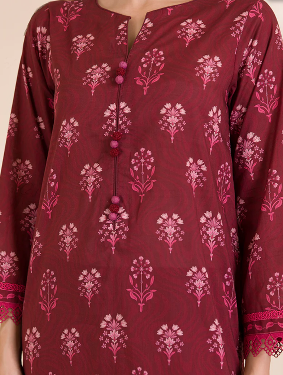 3PC Printed Zellbury Cotton Shirt Shalwar Dupatta