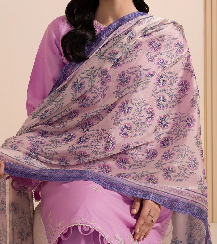 3PC Embroidered Zellbury Cotton Shirt Shalwar Dupatta