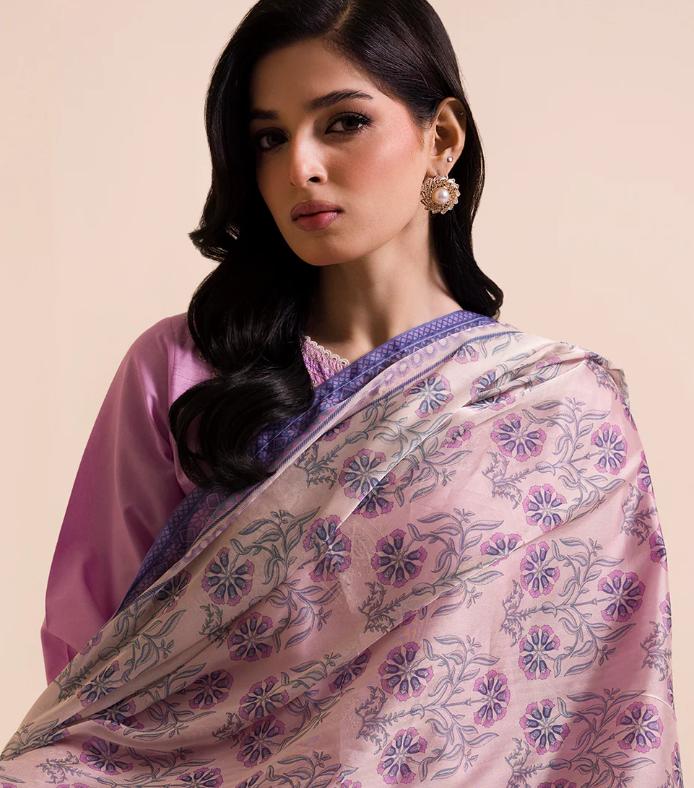 3PC Embroidered Zellbury Cotton Shirt Shalwar Dupatta