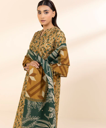 SAPPHIRE PRINTED LIGHT KHADDAR UNSTITCHED 3 PC SUIT