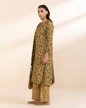 SAPPHIRE PRINTED LIGHT KHADDAR UNSTITCHED 3 PC SUIT
