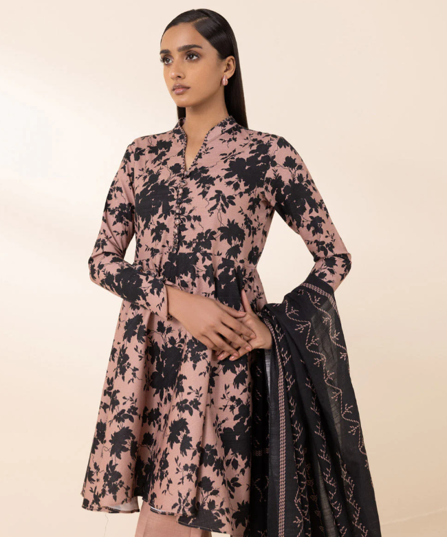 SAPPHIRE PRINTED LIGHT KHADDAR UNSTITCHED 3 PC SUIT