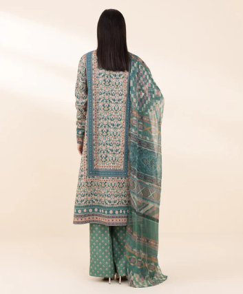 SAPPHIRE UNSTITCHED 3 PIECE PRINTED LIGHT KHADDAR SUIT