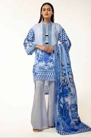 Gul Ahmed Printed Lawn Unstitched 3Pc Suit