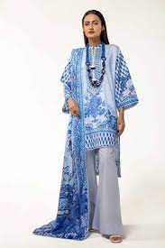 Gul Ahmed Printed Lawn Unstitched 3Pc Suit