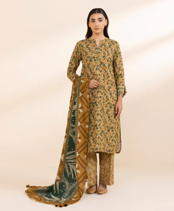 SAPPHIRE PRINTED LIGHT KHADDAR UNSTITCHED 3 PC SUIT