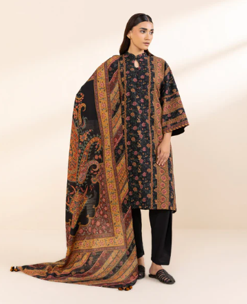 SAPPHIRE UNSTITCHED 3 PIECE PRINTED LIGHT KHADDAR SUIT
