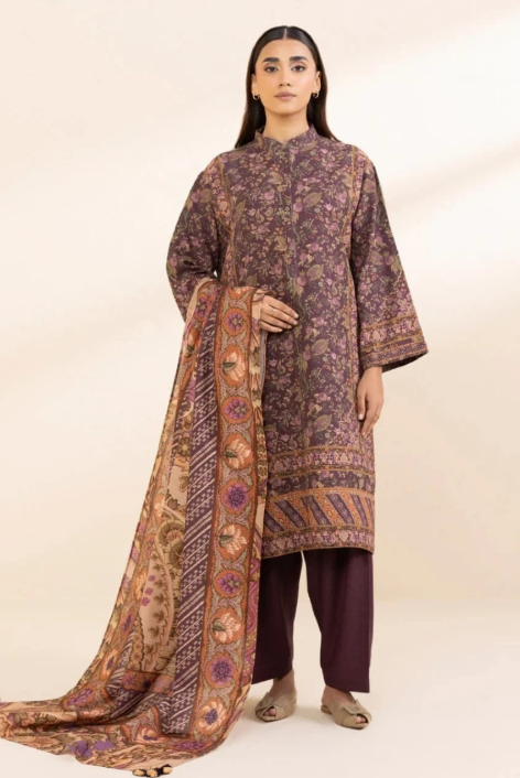 SAPPHIRE Unstitched 3pc Light Khaddar