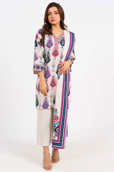 Al Karam PRINTED KHADDAR 3PC SUIT UNSTITCHED