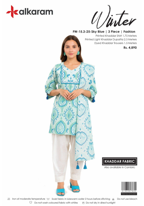 Al Karam PRINTED KHADDAR 3PC SUIT UNSTITCHED
