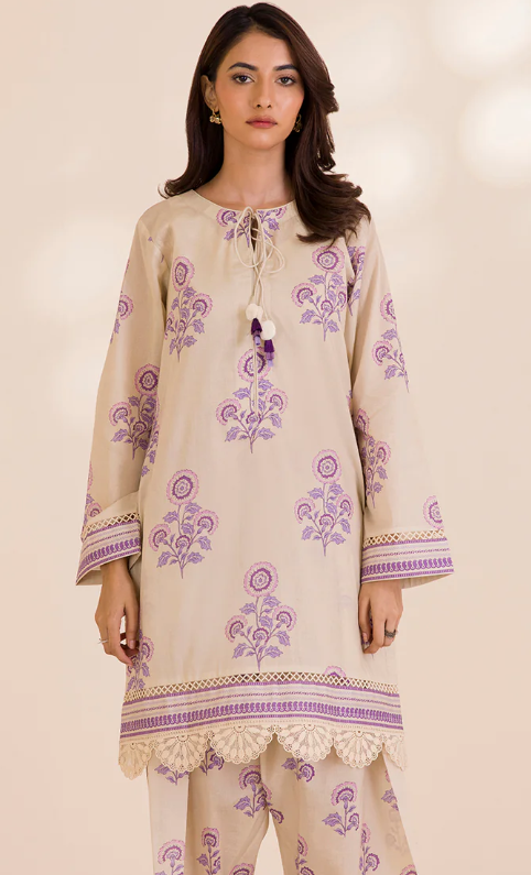 2PC Printed Zellbury Cotton Shirt Shalwar