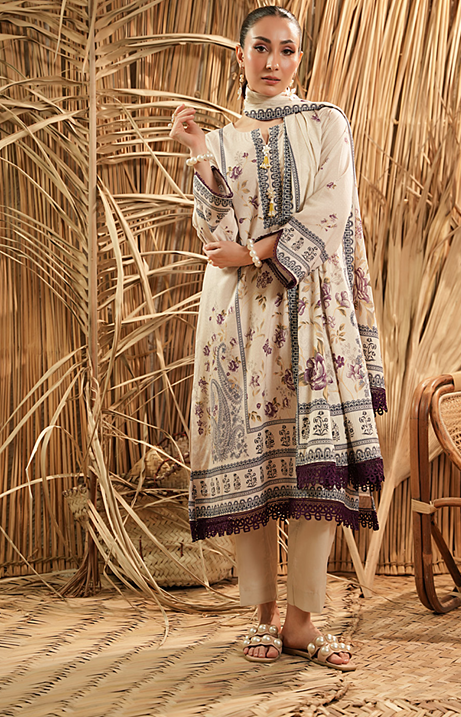 Regalia LINEN 3 PC UNSTITCHED PRINTED SUIT