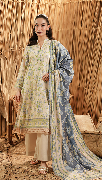 Regalia LINEN 3 PC UNSTITCHED PRINTED SUIT
