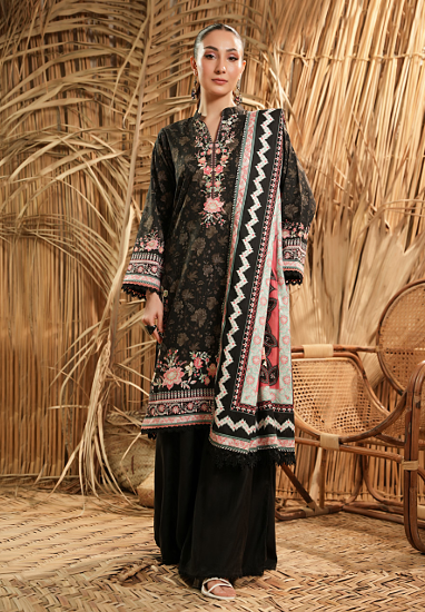 Regalia LINEN 3 PC UNSTITCHED PRINTED SUIT