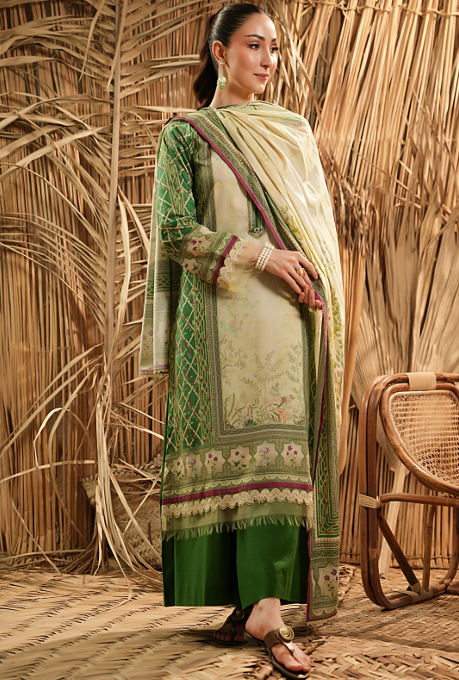 Regalia LINEN 3 PC UNSTITCHED PRINTED SUIT