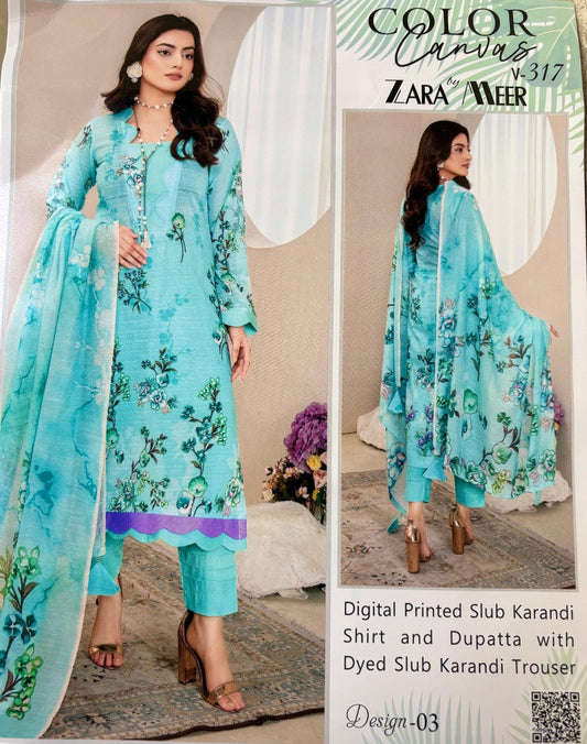 Zara Meer Karandi 3pc Suit
