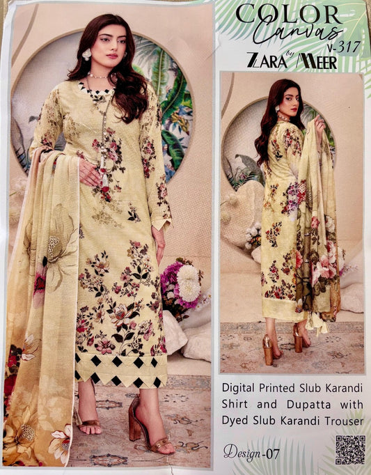 Zara Meer Karandi 3pc Suit